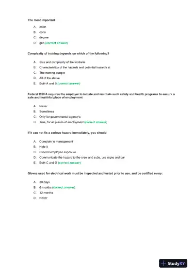 OSHA 30 Construction Final Exam With Answers (435 Solved Questions) - Page 3 preview image