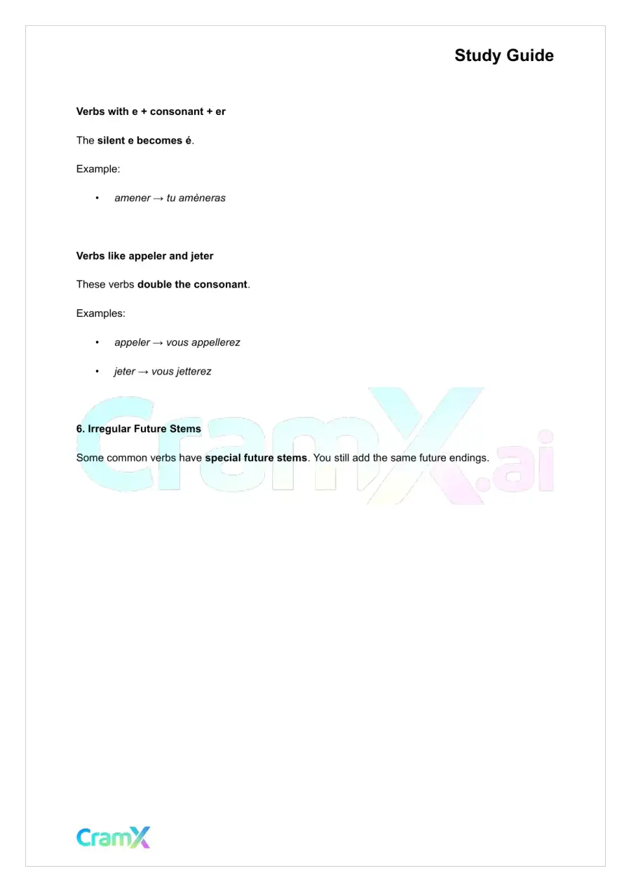 French II – Future Tenses, page 3