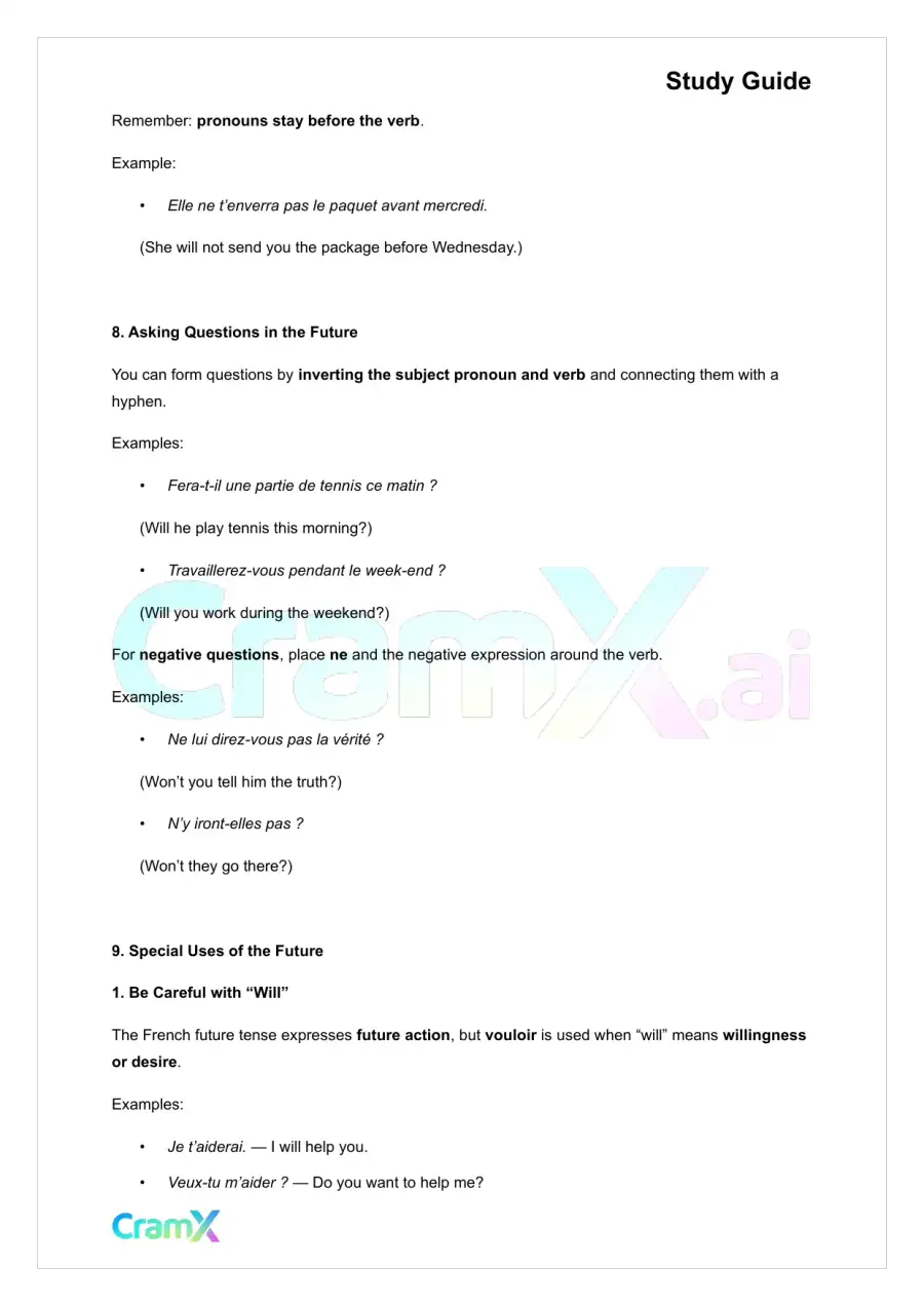 French II – Future Tenses, page 6
