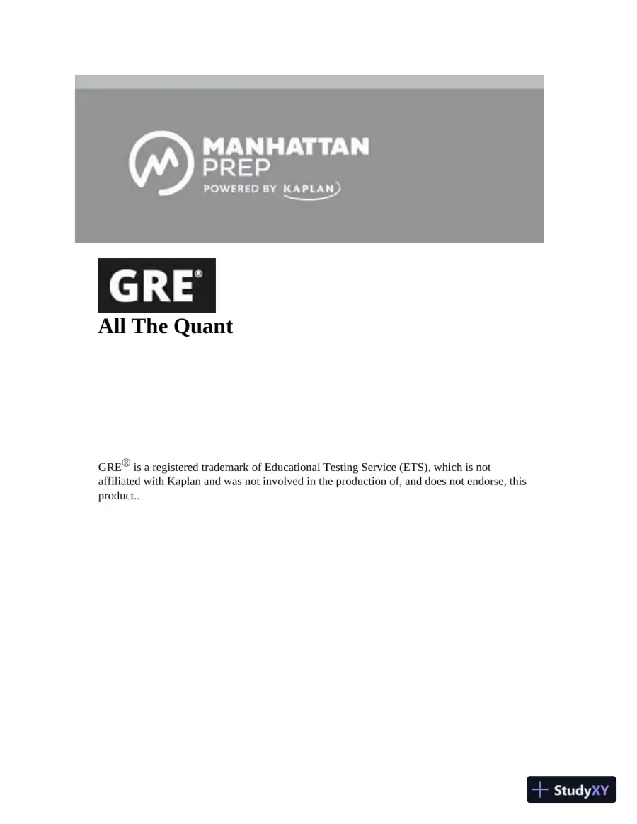 GRE All the Quant: Effective Strategies and Practice from 99th Percentile Instructors, 6th Edition (2023), page 3