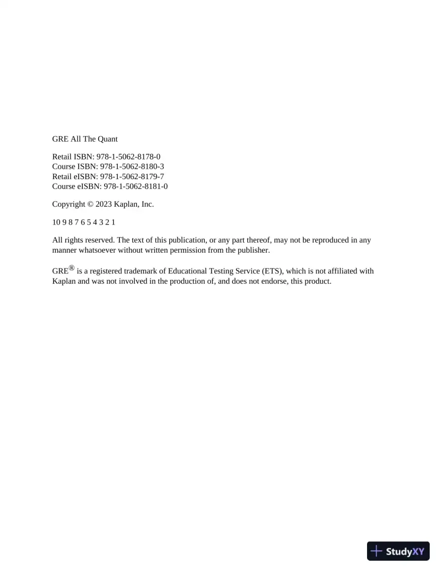 GRE All the Quant: Effective Strategies and Practice from 99th Percentile Instructors, 6th Edition (2023), page 4