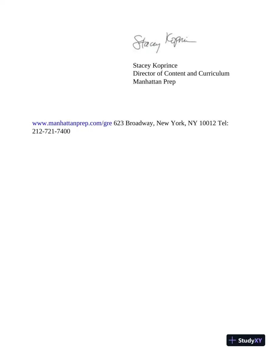 GRE All the Quant: Effective Strategies and Practice from 99th Percentile Instructors, 6th Edition (2023), page 7
