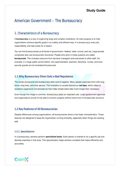 American Government - The Bureaucracy - Page 1 preview image