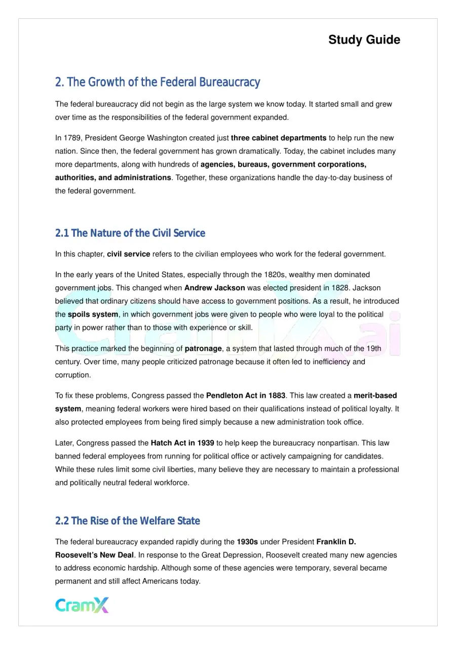 American Government - The Bureaucracy, page 3