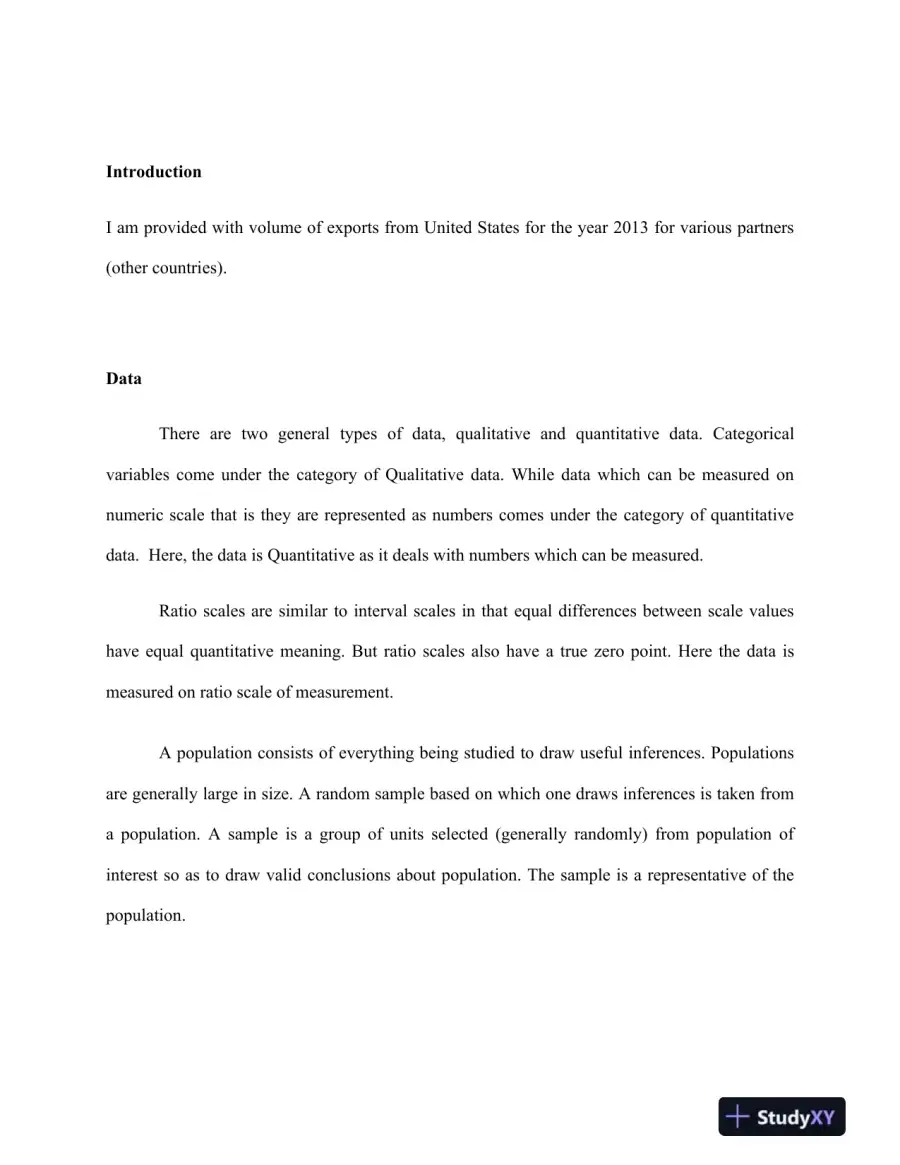 Analysis of U.S. Export Volume Data: Statistical Distribution and Outlier Identification, page 3