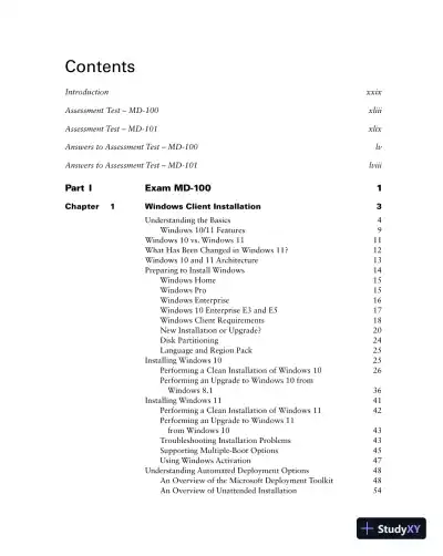 MCA Microsoft 365 Certified Associate Modern Desktop Administrator Complete Study Guide with 900 Practice Test Questions: Exam MD-100 and Exam MD-101 (2023) - Page 18 preview image