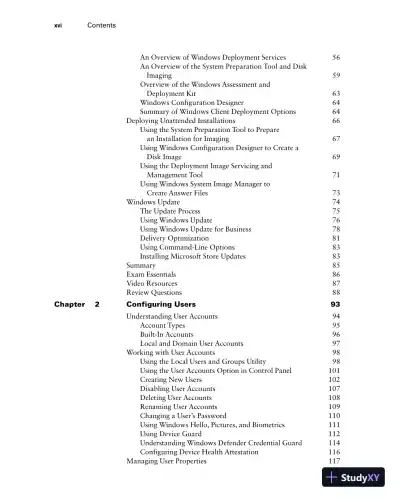 MCA Microsoft 365 Certified Associate Modern Desktop Administrator Complete Study Guide with 900 Practice Test Questions: Exam MD-100 and Exam MD-101 (2023) - Page 19 preview image