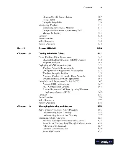 MCA Microsoft 365 Certified Associate Modern Desktop Administrator Complete Study Guide with 900 Practice Test Questions: Exam MD-100 and Exam MD-101 (2023) - Page 24 preview image