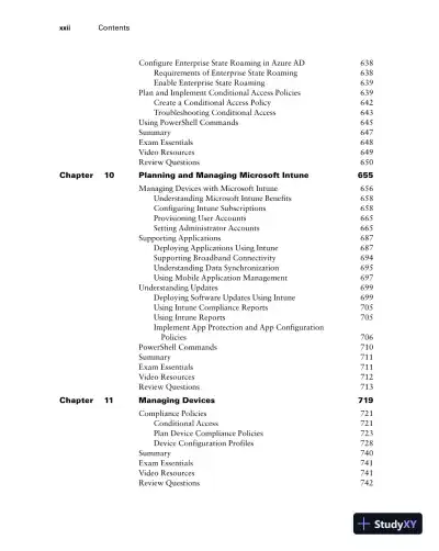 MCA Microsoft 365 Certified Associate Modern Desktop Administrator Complete Study Guide with 900 Practice Test Questions: Exam MD-100 and Exam MD-101 (2023) - Page 25 preview image