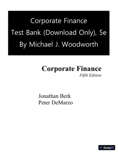 Test Bank for Corporate Finance, 5th Edition - Page 1 preview image