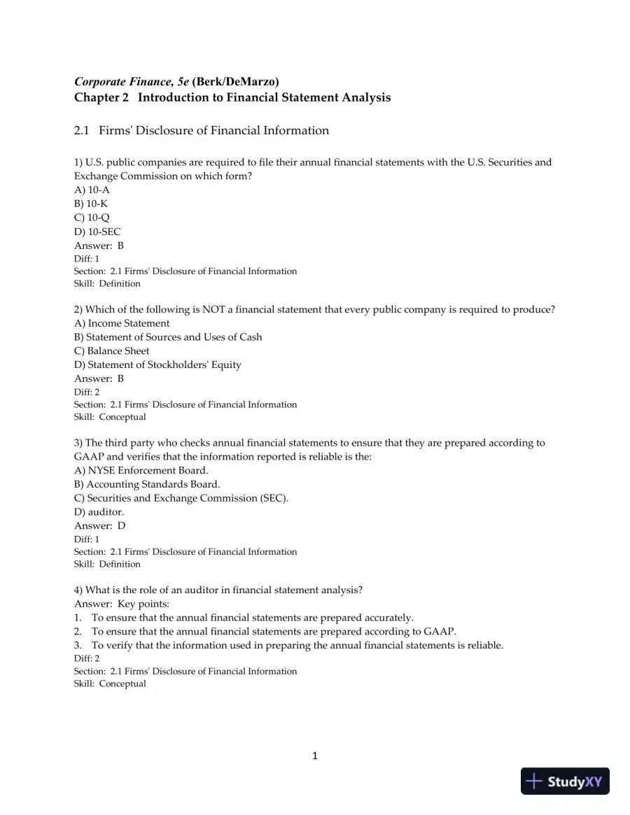 Test Bank for Corporate Finance, 5th Edition, page 14