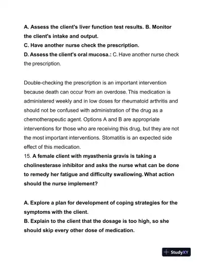 HESI Pharmacology Evolve Exam With Answers (125 Solved Questions) - Page 12 preview image