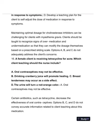 HESI Pharmacology Evolve Exam With Answers (125 Solved Questions) - Page 14 preview image