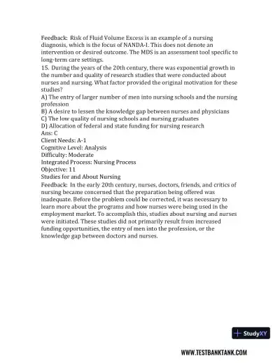 Nursing in Today's World: Trends, Issues, and Management Eleventh, North American Edition Test Bank - Page 10 preview image