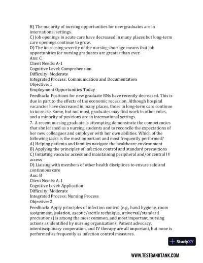 Nursing in Today's World: Trends, Issues, and Management Eleventh, North American Edition Test Bank - Page 31 preview image