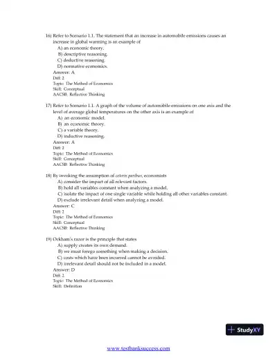 Principles of Economics, 9th Edition Test Bank - Page 15 preview image