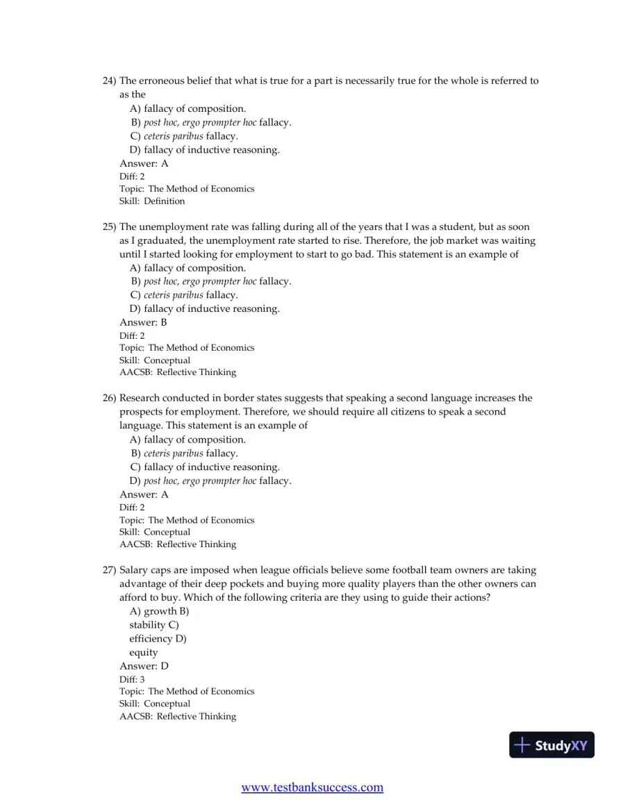 Principles of Economics, 9th Edition Test Bank, page 17