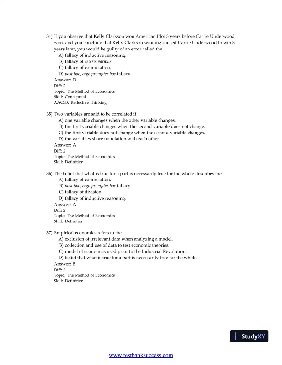 Principles of Economics, 9th Edition Test Bank, page 20