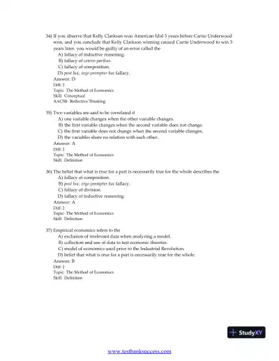 Principles of Economics, 9th Edition Test Bank - Page 20 preview image