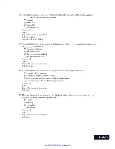Principles of Economics, 9th Edition Test Bank - Page 21 preview image