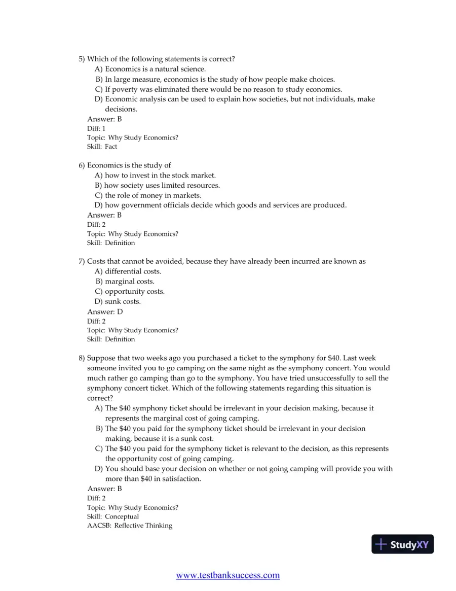 Principles of Economics, 9th Edition Test Bank, page 3