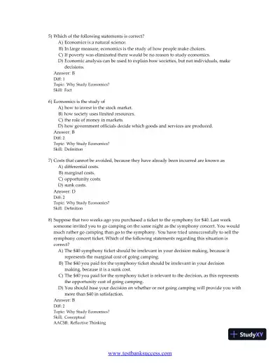 Principles of Economics, 9th Edition Test Bank - Page 3 preview image