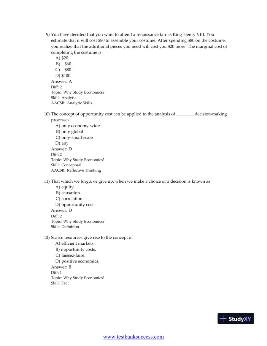 Principles of Economics, 9th Edition Test Bank, page 4
