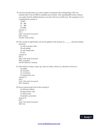 Principles of Economics, 9th Edition Test Bank - Page 4 preview image
