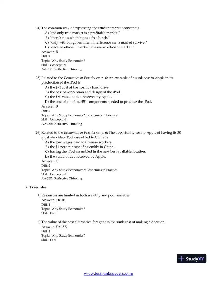 Principles of Economics, 9th Edition Test Bank, page 8