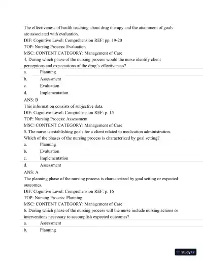 Pharmacology: A Patient-Centered Nursing Process Approach, (Kee, Pharmacology) 8th Edition Test Bank - Page 14 preview image