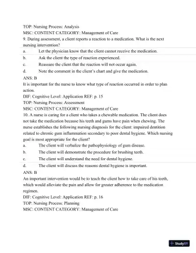 Pharmacology: A Patient-Centered Nursing Process Approach, (Kee, Pharmacology) 8th Edition Test Bank - Page 16 preview image