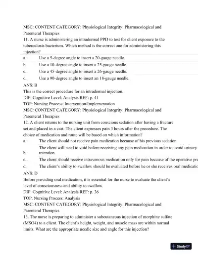 Pharmacology: A Patient-Centered Nursing Process Approach, (Kee, Pharmacology) 8th Edition Test Bank - Page 30 preview image