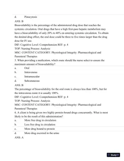 Pharmacology: A Patient-Centered Nursing Process Approach, (Kee, Pharmacology) 8th Edition Test Bank - Page 4 preview image