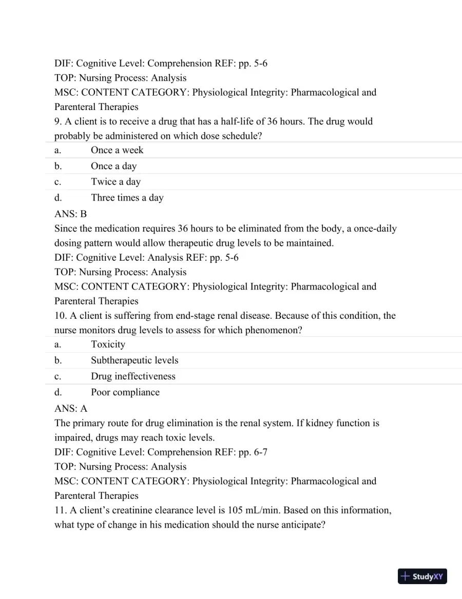 Pharmacology: A Patient-Centered Nursing Process Approach, (Kee, Pharmacology) 8th Edition Test Bank, page 6