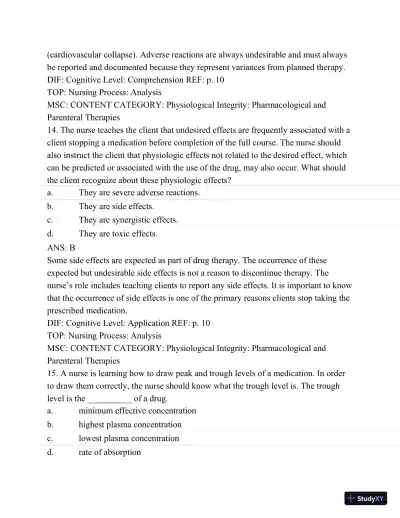 Pharmacology: A Patient-Centered Nursing Process Approach, (Kee, Pharmacology) 8th Edition Test Bank - Page 8 preview image