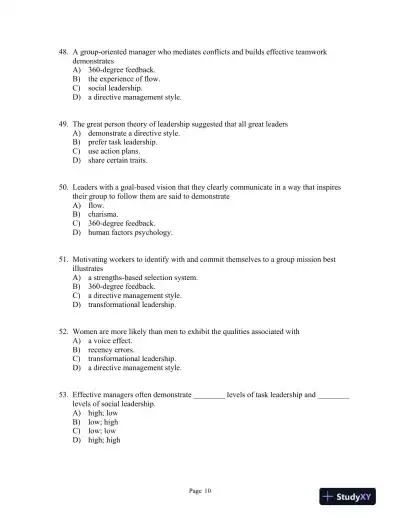 Psychology in Modules Eleventh Edition Test Bank - Page 13 preview image