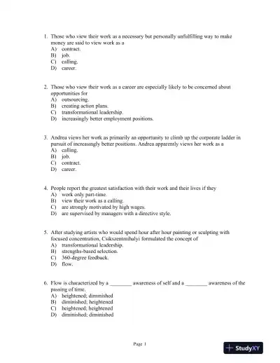 Psychology in Modules Eleventh Edition Test Bank - Page 4 preview image