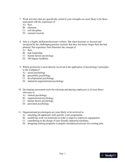 Psychology in Modules Eleventh Edition Test Bank - Page 5 preview image