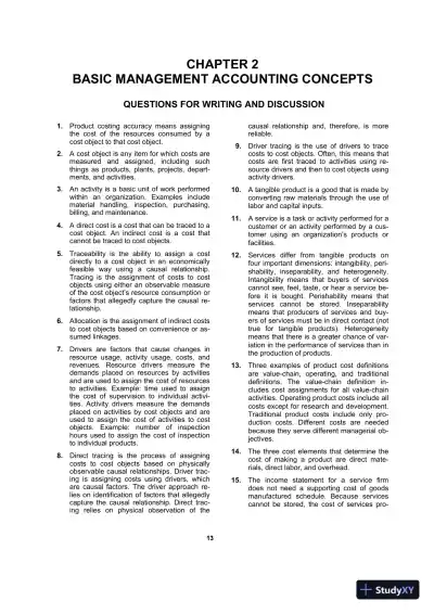 Managerial Accounting , 8th Edition Solution Manual - Page 14 preview image