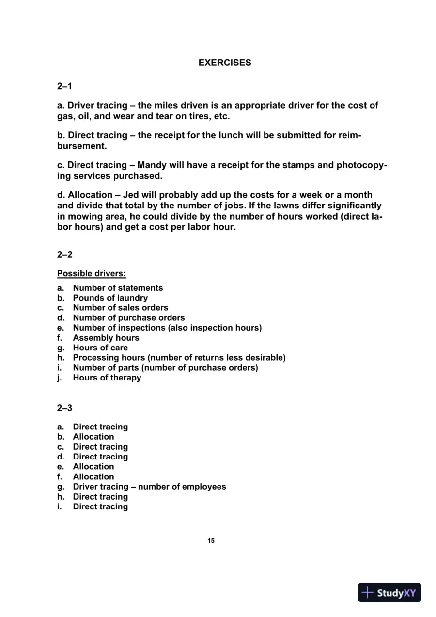 Managerial Accounting  , 8th Edition Solution Manual, page 16