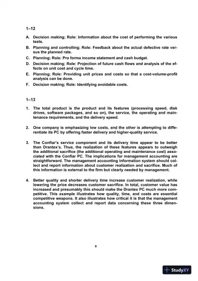 Managerial Accounting , 8th Edition Solution Manual - Page 9 preview image