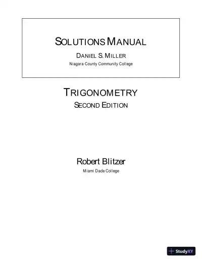 Solution Manual for Trigonometry, 2nd Edition - Page 1 preview image