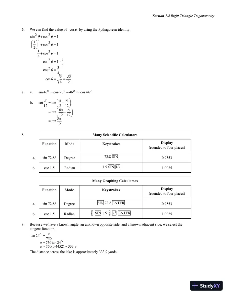 Solution Manual for Trigonometry, 2nd Edition, page 16