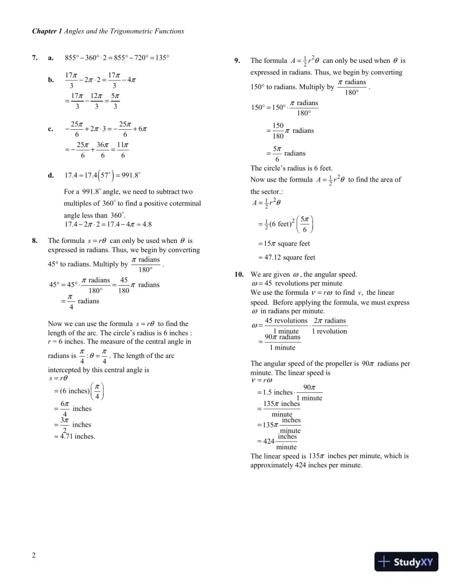 Solution Manual for Trigonometry, 2nd Edition, page 5