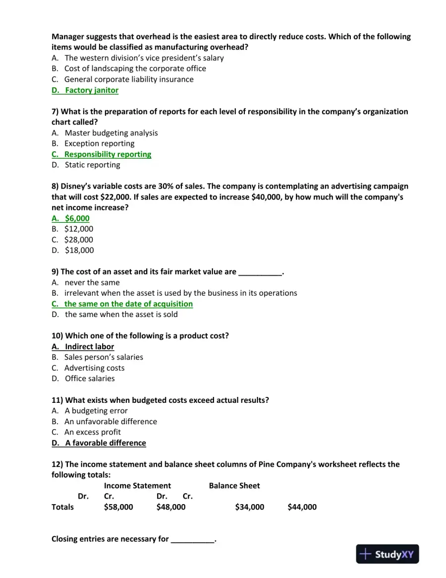 BUS 475 Final Exam Study Guide 2012 � Set 1, page 3