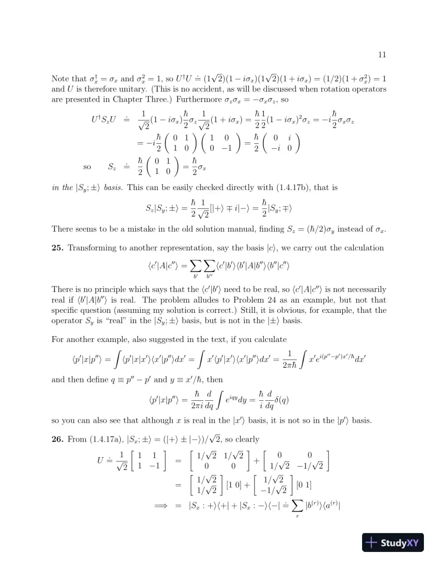 Solution Manual for Modern Quantum Mechanics, 2nd Edition, page 11