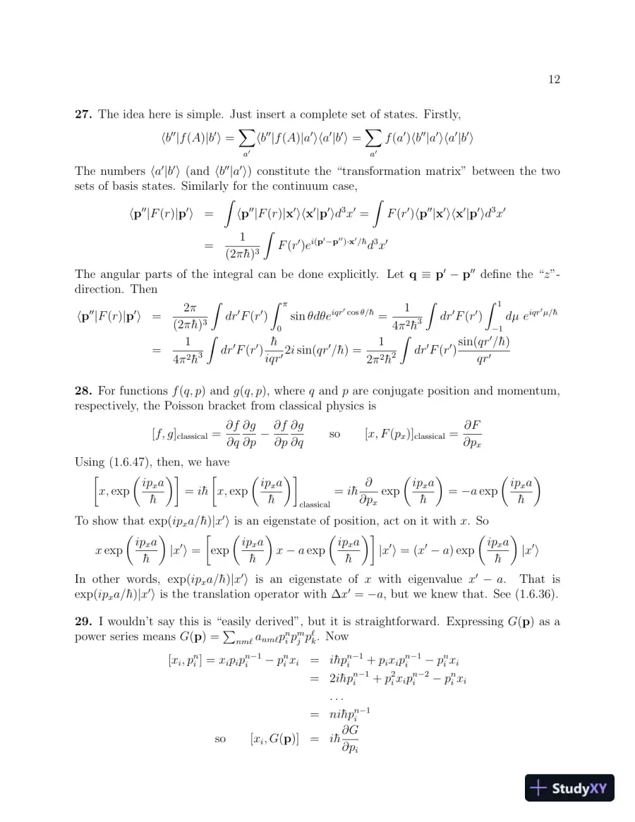 Solution Manual for Modern Quantum Mechanics, 2nd Edition, page 12