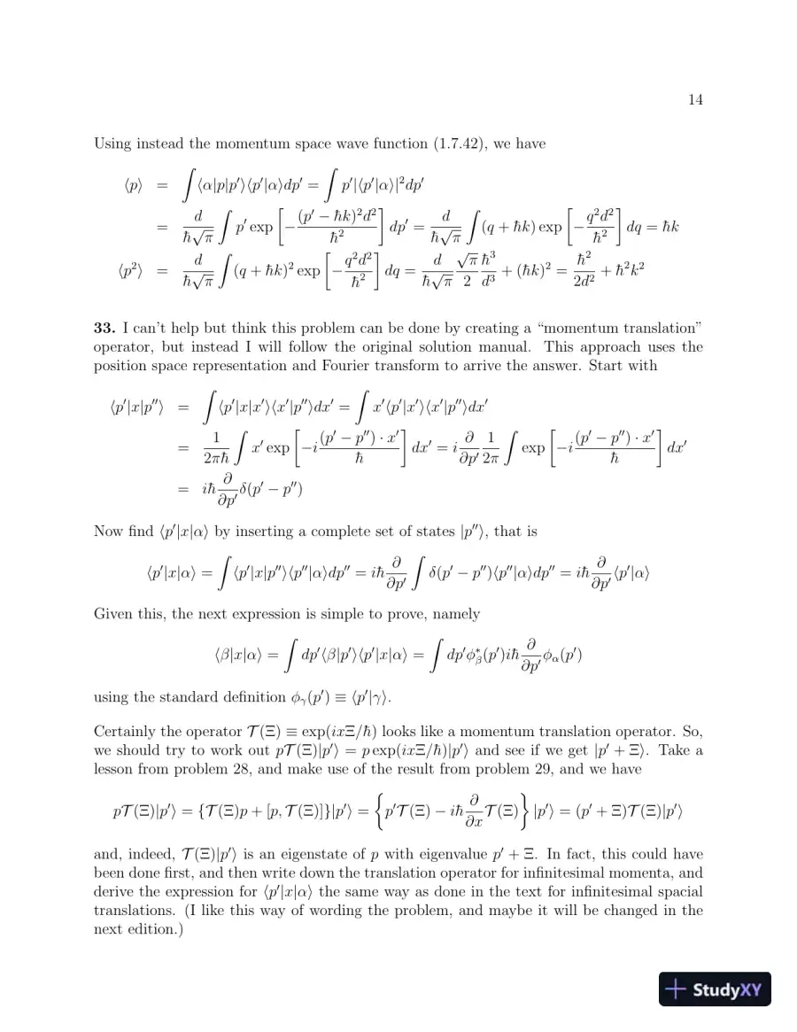 Solution Manual for Modern Quantum Mechanics, 2nd Edition, page 14