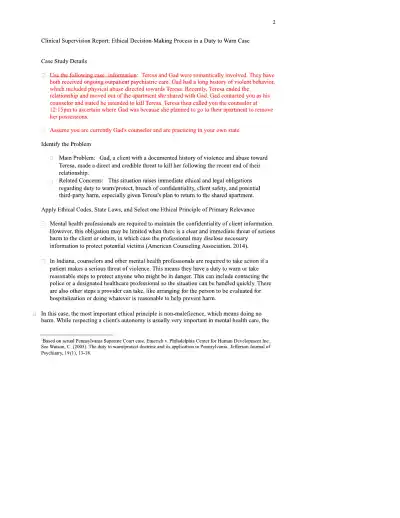 Clinical Supervision Report Week 2 - Page 2 preview image