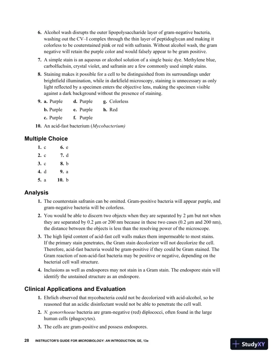Solution Manual For Microbiology: An Introduction, 13th Edition, page 29